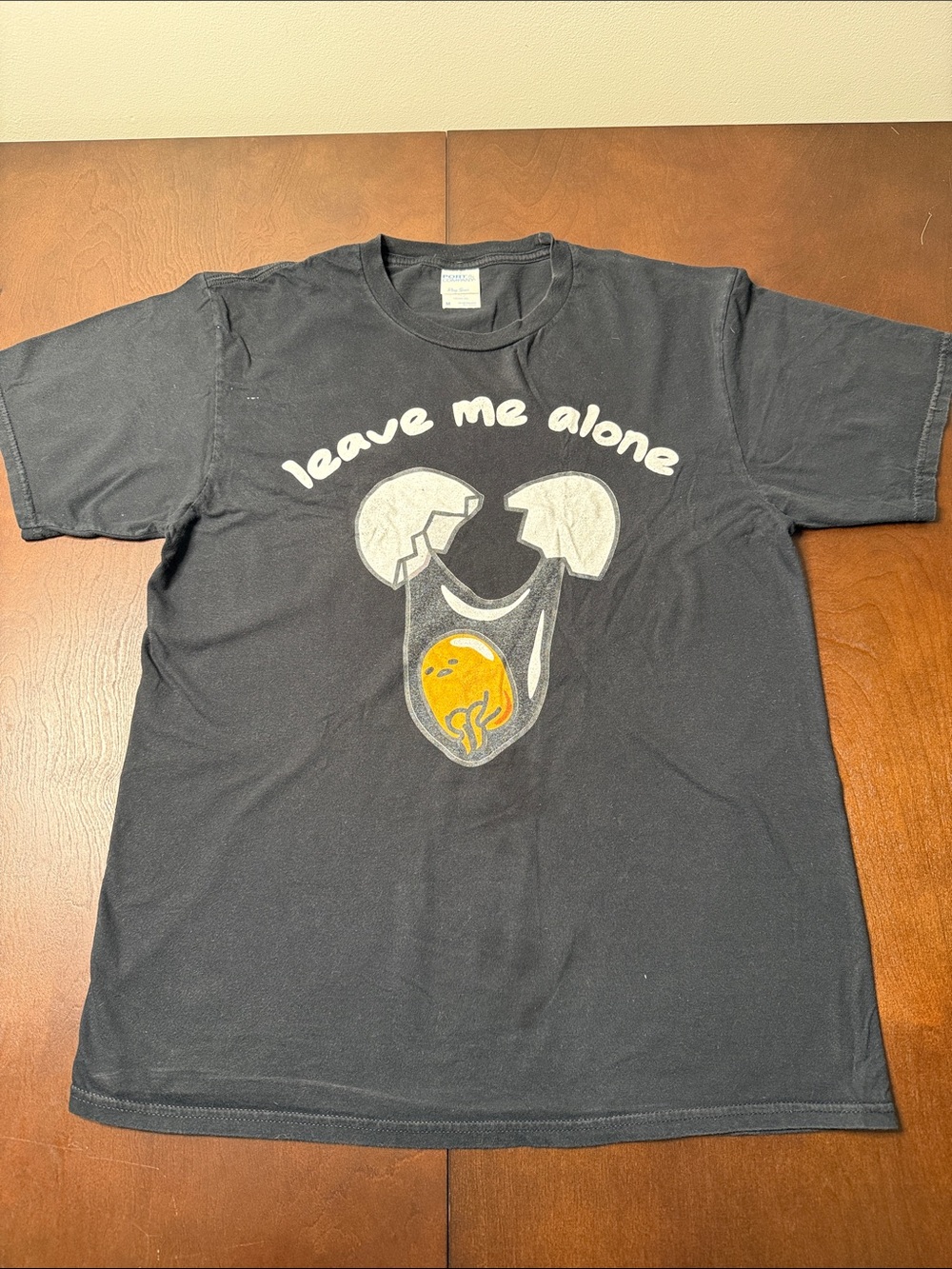100% Cotton Black Gudetama Tee - Medium